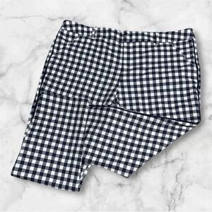 Merona Navy and White Checkered plaid gingham stretch Pants size 18 R NWT